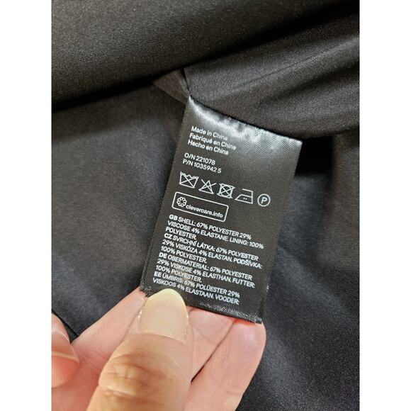 H&M Blazer Size Large Womens Black Jacket 3/4 Sleeves Stretch Lapel Collar NWT - Picture 6 of 10